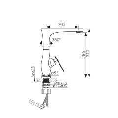 Смеситель KAISER Star для кухни 02044-2