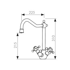 Смеситель KAISER Carlson Style для кухни 44333