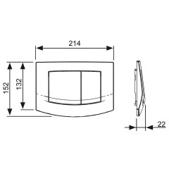 Панель смыва унитаза TECE TECEambia 9240226 с двумя клавишами хром глянцевый