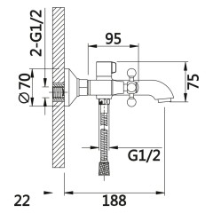 Смеситель для ванны VIEIR V140131
