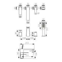 Смеситель KAISER Terso для ванны 70122