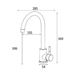 Смеситель для кухни VIEIR (НЕРЖ-SUS304 ) V15020M