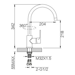 Смеситель для кухни VIEIR V043521C2