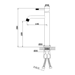 Смеситель для раковины VIEIR V402512S матовое золото