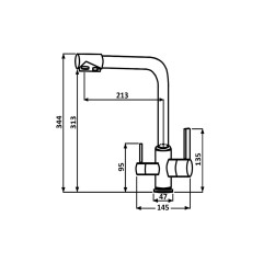 Izer Хром. Смеситель для кухни с подключением фильтра для воды AS-875-06