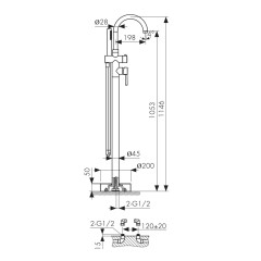 Смеситель KAISER Merkur для ванны 26282