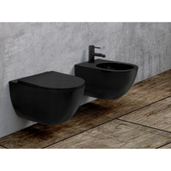 Унитаз подвесной безободковый Fubini FB001 чёрный матовый