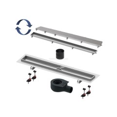Комплект Linus для монтажа дренажного канала 2 в 1, с основой для плитки “tile” и “steel”, с мембраной 600 мм, 15103069