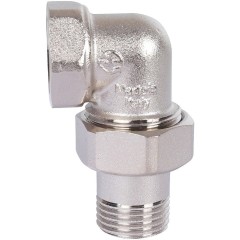 Разъемное угловое соединение ВН 1/2 , (американка) никелированное Италия