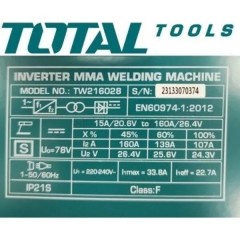 Инверторный сварочный аппарат 160A MMA TOTAL TW216028