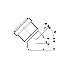 Отвод Ostendorf наружной канализации 110 мм, 30 градусов 220210