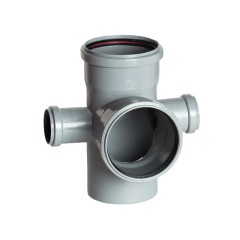 Крестовина двухплоскостная 110х50х50х110 на 87 градусов для канализации (пятерник), Политэк