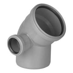 Отвод 110х50 на 45 градусов для канализации левый, Политэк