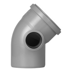 Отвод 110х50 на 45 градусов для канализации левый, Политэк