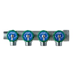 Коллектор FAR FK 3824 3412TP регулирующий проходной ВР-НР 3/4 х1/2 с 4 отводами