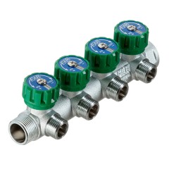 Коллектор FAR FK 3824 3412TP регулирующий проходной ВР-НР 3/4 х1/2 с 4 отводами