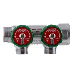 Коллектор FAR FK 3821 3412TP регулирующий проходной ВР-НР 3/4 х1/2 с 2 отводами
