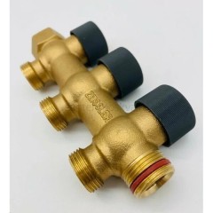 Регулирующий проходной коллектор Zeissler 3/4 х3/4 с 3 отводами ZSc.403.0503E