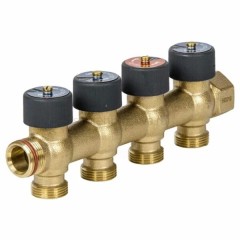 Регулирующий проходной коллектор Zeissler 3/4 х3/4 с 3 отводами ZSc.403.0503E