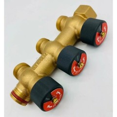Регулирующий проходной коллектор Zeissler 3/4 х3/4 с 3 отводами ZSc.403.0503E