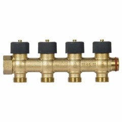 Регулирующий проходной коллектор Zeissler 3/4 х3/4 с 4 отводами ZSc.403.0504E