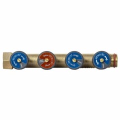 Регулирующий проходной коллектор Zeissler 3/4 х3/4 с 4 отводами ZSc.403.0504E