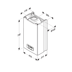 Газовый котёл Protherm Гепард 23 MOV 23 кВт, 0010015236, настенный, двухконтурный