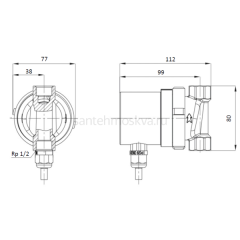 Насос рециркуляционный Shinhoo INSTANT 15-1.5 II BL 80мм 5Вт 1x230В 50Гц Rp 1/2 71311001