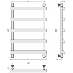 Водяной полотенцесушитель Сунержа Атлант 800x500 (00-0226-8050)