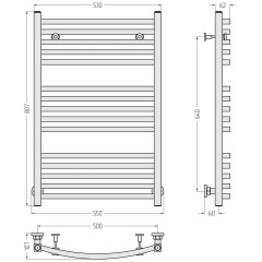 Водяной полотенцесушитель Сунержа Аркус 800x500 (00-0251-8050)
