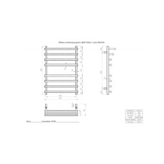 Водяной полотенцесушитель Двин F plaza 800х500 К8 квадрат черный матовый 4657812412796