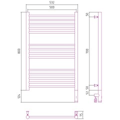 Электрический полотенцесушитель Сунержа Богема 800x500 МЭМ 00-5807-8050