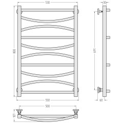 Водяной полотенцесушитель Сунержа Ажур 800x500 (00-0255-8050)