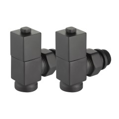 Набор дизайн-вентилей Royal Thermo CUBE 1/2 черный, RTE 56.0009, НС-1422578