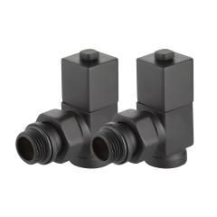 Набор дизайн-вентилей Royal Thermo CUBE 1/2 черный, RTE 56.0009, НС-1422578