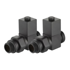 Набор дизайн-вентилей Royal Thermo CUBE 1/2 черный, RTE 56.0006, НС-1422575
