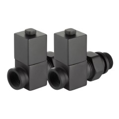 Набор дизайн-вентилей Royal Thermo CUBE 1/2 черный, RTE 56.0006, НС-1422575