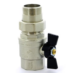 Кран шаровый со сгоном бабочка 1 1/4 Bugatti