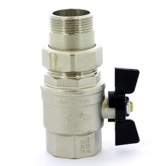 Кран шаровый со сгоном бабочка 1 1/4 Bugatti