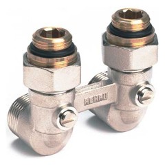 Блок шаровых кранов REHAU RAUTITAN G1/2xG3/4 с соединительным ниппелем, прямой 12407271001