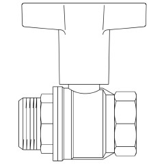 Кран шаровый 1/2 НВ маховик пластмассовый Optibal Oventrop 1077304