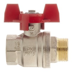 Кран шаровый 1 НВ маховик из алюминия Optibal Oventrop