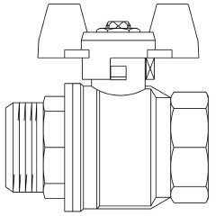 Кран шаровый 1 НВ маховик из алюминия Optibal Oventrop