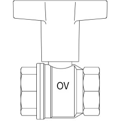 Кран шаровый 1/2 ВВ маховик пластмассовый Optibal Oventrop 1077104