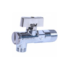 Кран шаровой угловой с фильтром и розеткой хромированный с розеткой BUGATTI Minnesota 1/2 x 3/8