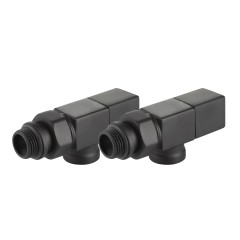 Набор дизайн-вентилей Royal Thermo CUBE 1/2 черный, RTE 56.0004, НС-1422573