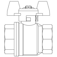 Кран шаровый 1/2 ВВ маховик из алюминия Optibal Oventrop
