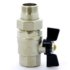 Кран шаровый со сгоном бабочка 1 Bugatti