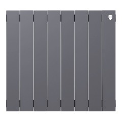 Радиатор биметаллический Royal Thermo Pianoforte 500 - 8 секций Silver Satin с боковым подключением