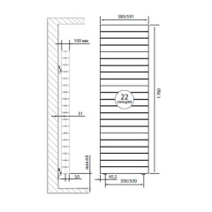 Радиатор биметаллический Royal Thermo Pianoforte Tower - 22 секций Silver Satin с боковым подключением